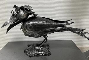 Кованая фигура: Ворона в очках и шляпе - фото 6