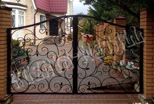 Кованые ворота с орнаментом природы - фото 57