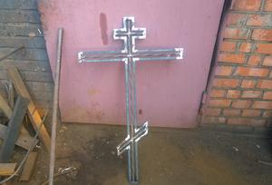 Кованый крест простой черный, без декора - фото 24