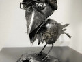 Кованая фигура: Ворона в очках и шляпе - фото