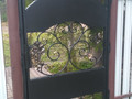 Кованые ворота с калиткой с пиками - фото