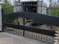 Кованые ворота с калиткой с пиками - фото