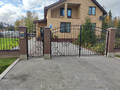 Кованые ворота с калиткой с растительным орнаментом - фото