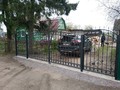 Кованые ворота с калиткой - фото